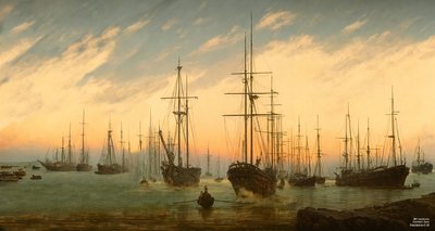JJM ricrea Friedrich-C-D: Vista di un porto (Panorama) da Josef Johann Michel