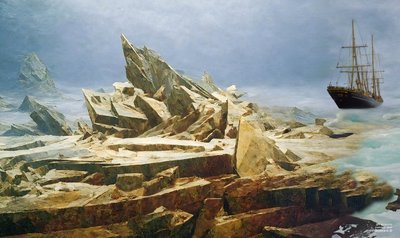 JJM ricrea Friedrich-C-D: Il mare di ghiaccio (prima del disastro) da Josef Johann Michel