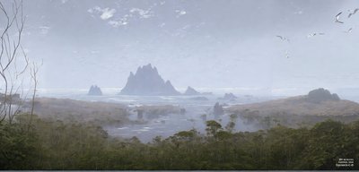 JJM ricrea Friedrich-C-D: Scogliera sulla spiaggia (Panorama) da Josef Johann Michel