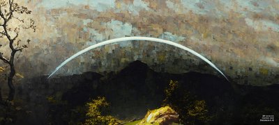 JJM ricrea Friedrich-C-D: Paesaggio montano con arcobaleno (Panorama) da Josef Johann Michel