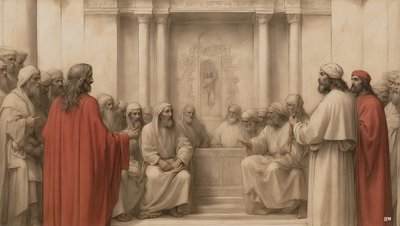 Gesù accusato davanti al consiglio ebraico (01) da Josef Johann Michel