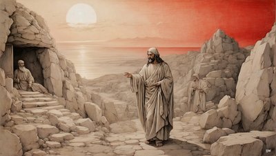 Gesù risuscita Lazzaro dai morti (02) da Josef Johann Michel