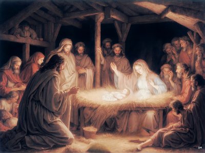 Gesù nella mangiatoia da Josef Johann Michel