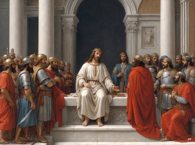Gesù insegna nel tempio da Josef Johann Michel