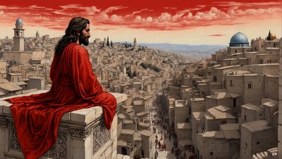 Gesù portato dal diavolo sul pinnacolo del tempio - Gettati giù da Josef Johann Michel
