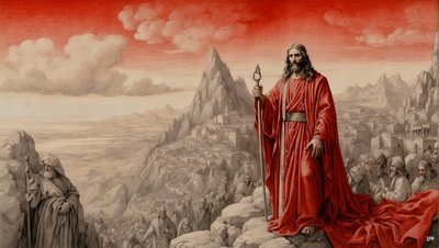 Gesù fu portato dal diavolo su un monte e mostrò tutti i regni del mondo - adorami (01) da Josef Johann Michel