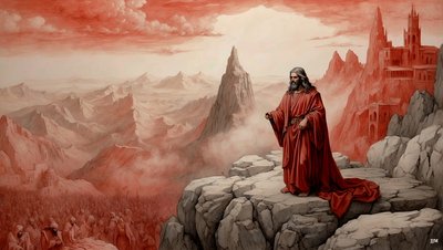Gesù fu portato dal diavolo su un monte e mostrò tutti i regni del mondo - adorami (02) da Josef Johann Michel