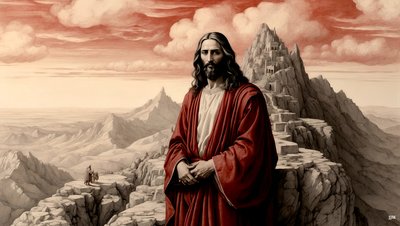 Gesù fu portato dal diavolo su un monte e mostrò tutti i regni del mondo - adorami (03) da Josef Johann Michel