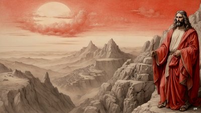 Gesù fu portato dal diavolo su un monte e mostrò tutti i regni del mondo - adorami (04) da Josef Johann Michel