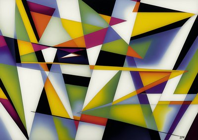 astratto: su triangoli bianchi 1 da Josef Johann Michel