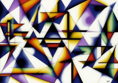 astratto: su triangoli bianchi 4 da Josef Johann Michel