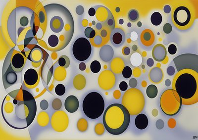 astratto: cerchi argento-giallo 4 da Josef Johann Michel