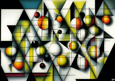 astratto: sfere+triangoli 1 da Josef Johann Michel
