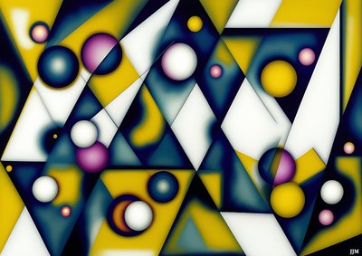 astratto: sfere+triangoli 2 da Josef Johann Michel