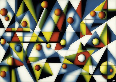 astratto: sfere+triangoli 3 da Josef Johann Michel