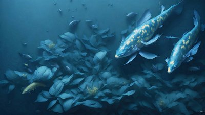 Carpa Koi blu da Josef Johann Michel