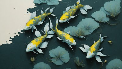 Carpa Koi dorata da Josef Johann Michel