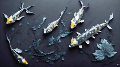 Carpa Koi gialla da Josef Johann Michel