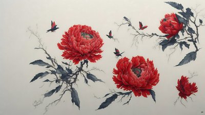 peonia in rosso da Josef Johann Michel