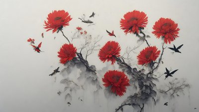 Crisantemo rosso da Josef Johann Michel