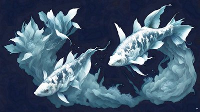 Carpa Koi marmo bianco da Josef Johann Michel