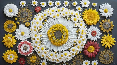 mandala: elementi di camomilla-matricaria_01 da Josef Johann Michel