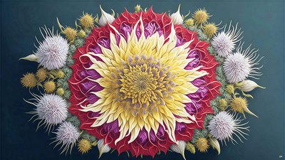mandala: elementi di cardo con fiore_01 da Josef Johann Michel