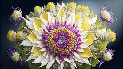 mandala: elementi di cardo con fiore_02 da Josef Johann Michel