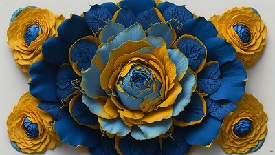 mandala: elementi di rose blu_01 da Josef Johann Michel