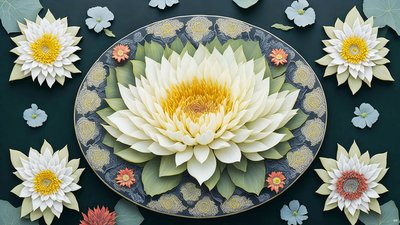 mandala: elementi di ninfee_01 da Josef Johann Michel