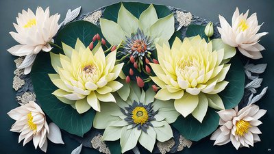 mandala: elementi di ninfee_02 da Josef Johann Michel