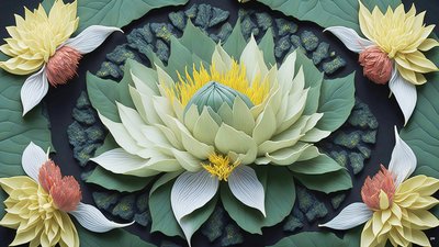 mandala: elementi di ninfee_04 da Josef Johann Michel