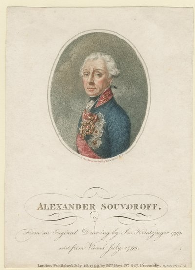 Ritratto del feldmaresciallo generalissimo principe Alexander Suvorov (1729-1800) da Josef Kreuzinger