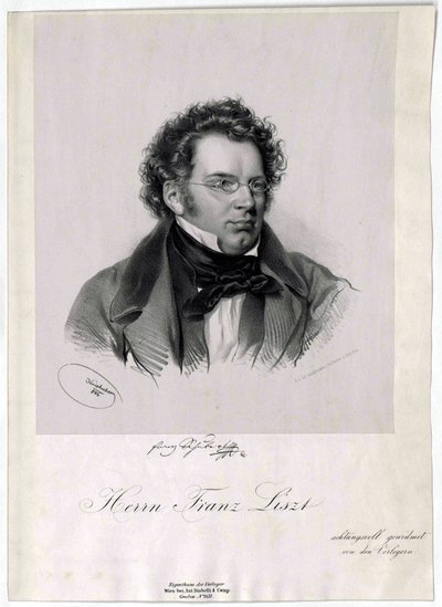 Litografia Franz Schubert da Josef Kriehuber