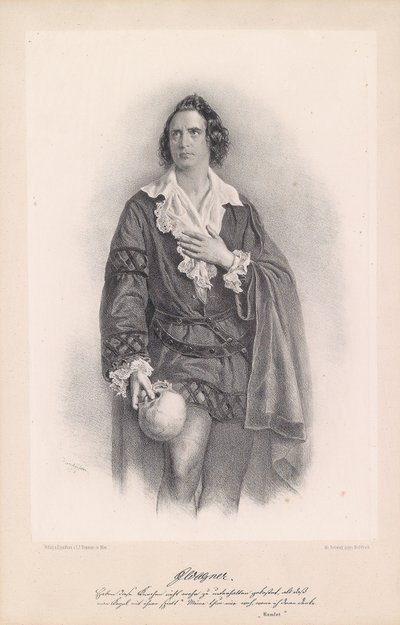 Joseph Wagner come Amleto da Josef Kriehuber