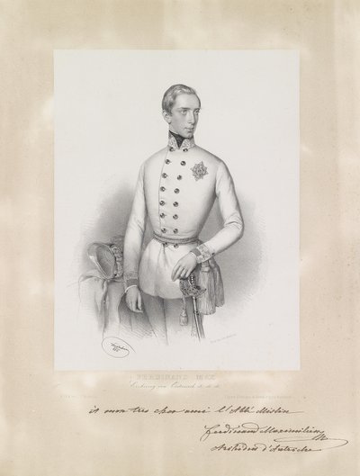 Ritratto del giovane arciduca Ferdinando Massimiliano in uniforme da Josef Kriehuber