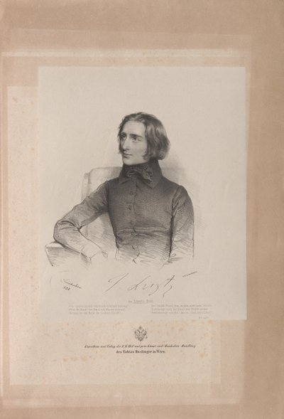 Ritratto di Franz Liszt 1811-1886, 1838 da Josef Kriehuber