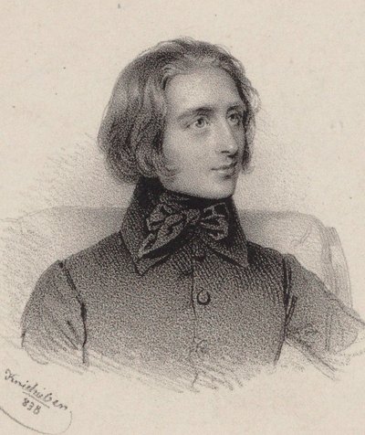Ritratto del compositore Franz Liszt 1811-1886, 1838 da Josef Kriehuber