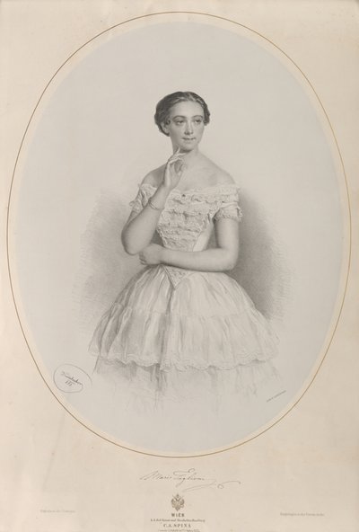 Ritratto della ballerina Marie Taglioni, 1853 da Josef Kriehuber