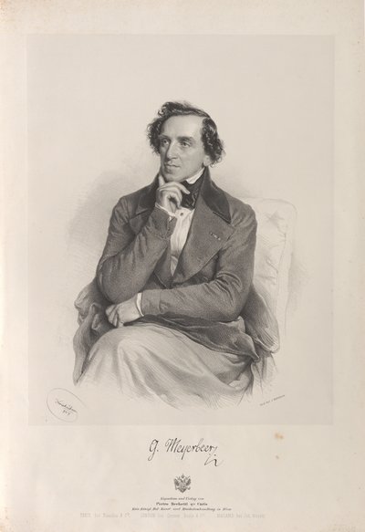Ritratto del compositore Giacomo Meyerbeer 1791-1864, 1847 da Josef Kriehuber