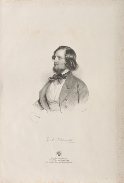 Ritratto del flautista e compositore Giulio Briccialdi 1818-1881, prima del 1850 da Josef Kriehuber
