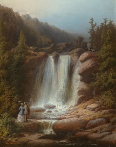 Cascata del fiume Mumlava nei Monti dei Giganti, 1850-53 da Josef Matj Navrátil