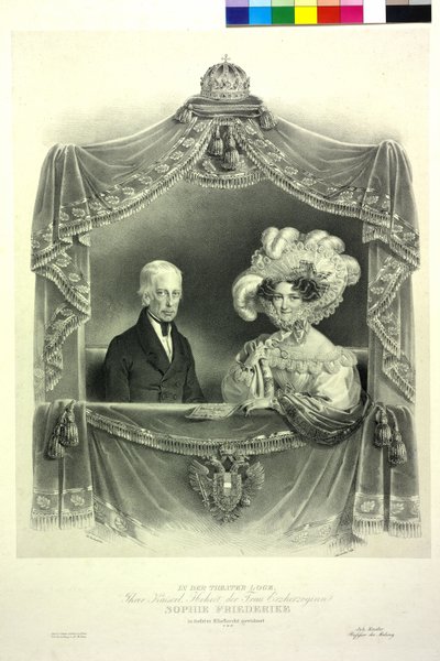 Francesco II nel palco del teatro da Josef Nikolaus Kriehuber