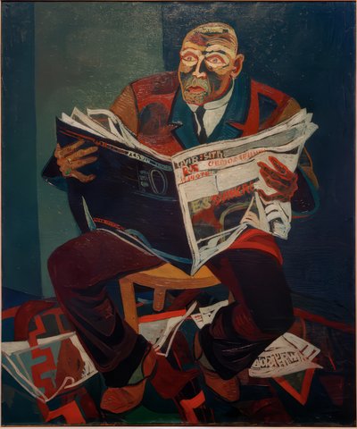 Uomo che legge il giornale da Josef Scharl