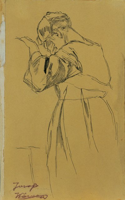 Figura femminile inginocchiata da Josef Wawra