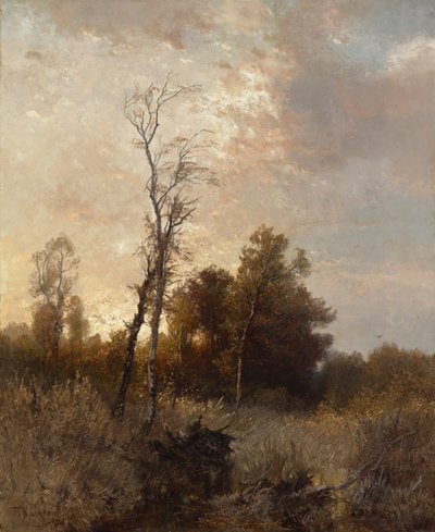 Paesaggio autunnale con cacciatore da Josef Wenglein
