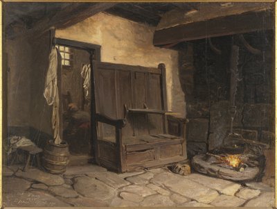 Interno di un cottage da Josef Wilhelm Wallander