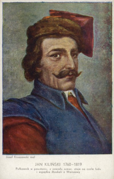Jan Kilinski, leader militare polacco della Rivolta di Kosciuszko contro il dominio russo in Polonia da Josef Wincenty Kruszewski