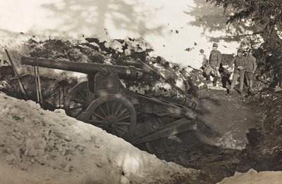 Album "Meine weltkriegs - Erinnerungen South-West Front (Carinzia, Italia, Trentino-Alto Adige) 31/03/1915-12/11/1918 - Josef Zohles Wien": soldati con cannone a Prato da Josef Zohles