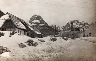 Album "Meine weltkriegs - Erinnerungen Front Sud-Ovest (Carinzia, Italia, Trentino-Alto Adige) 31/03/1915-12/11/1918 - Josef Zohles Wien": vista di Cave del Predil da Josef Zohles